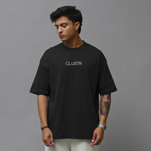 Clustr solid black drop shoulder Clustr solid black drop shoulder