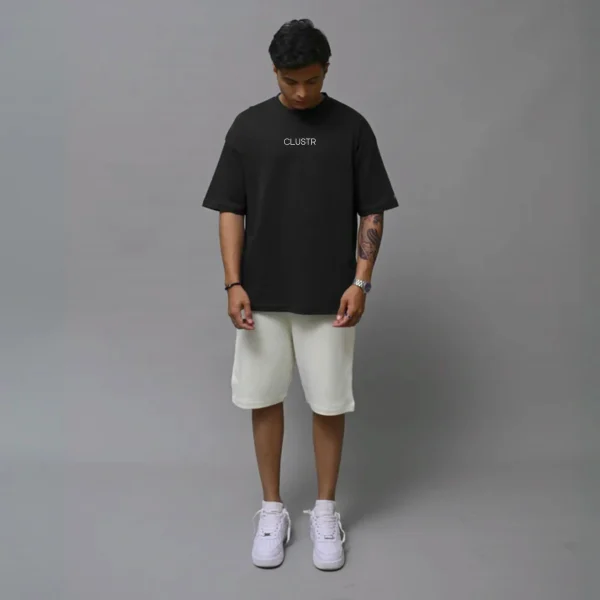 Clustr solid black drop shoulder 3