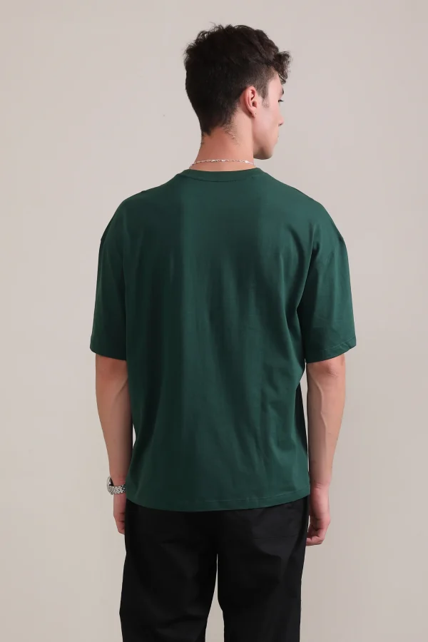DON_TFEAR_DOITANYWAY_3_6f9f0f46-6344-43a8-b750-33c92616d451 CLUSTR Bottle Green Boxy T- Shirt